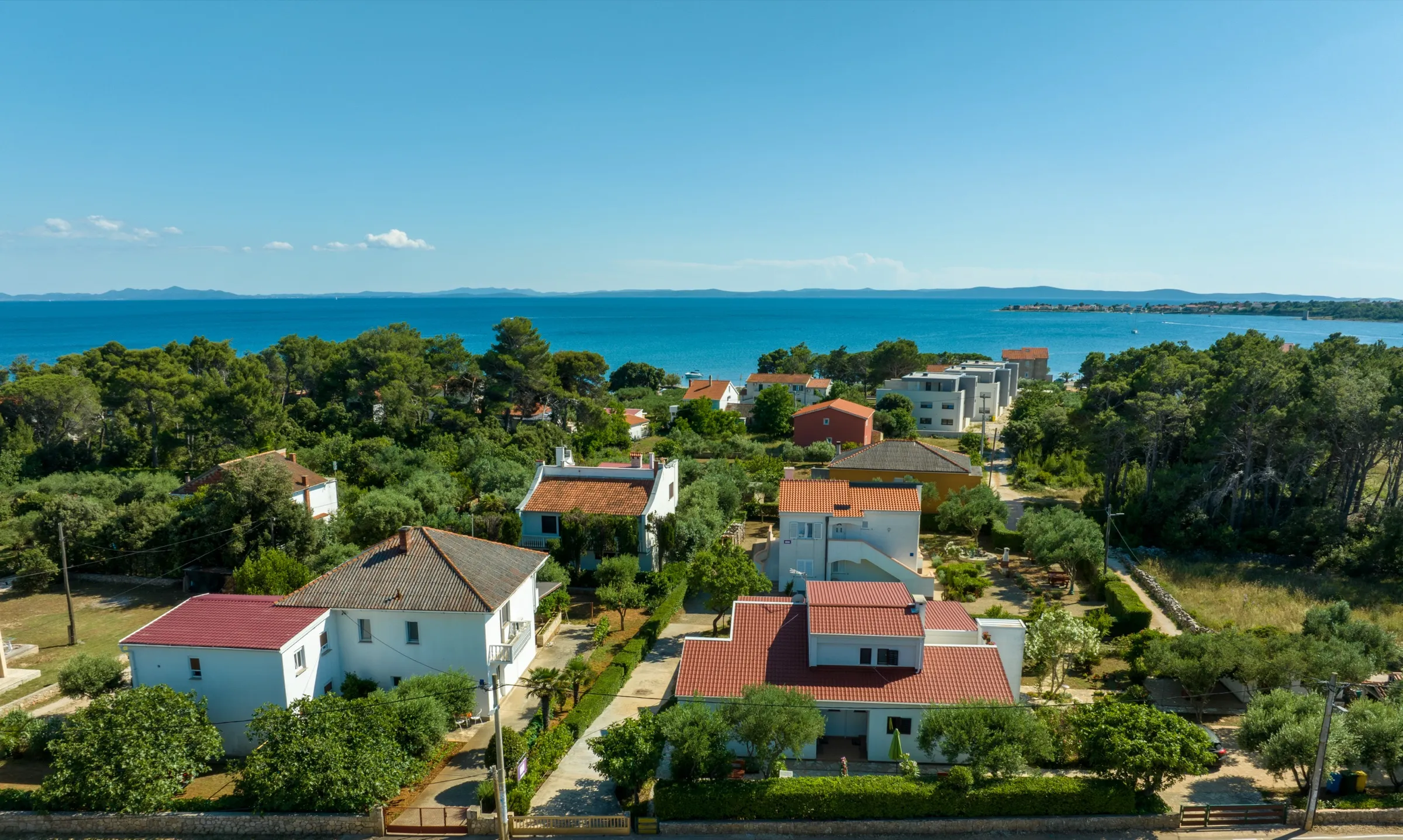 Aerial view of Otok Vir with the Adriatic Sea